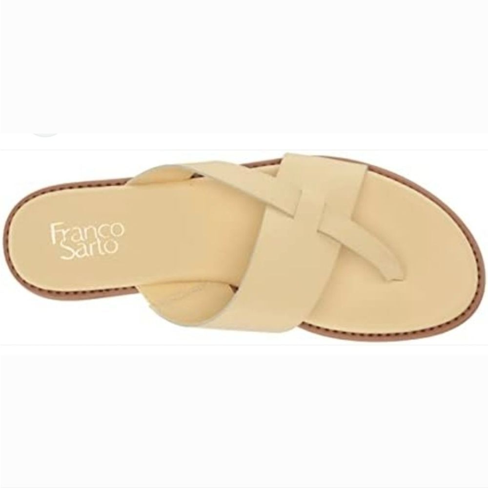 Franco Sarto Jenice Genuine Leather Sandals Size 9.5 in Cream